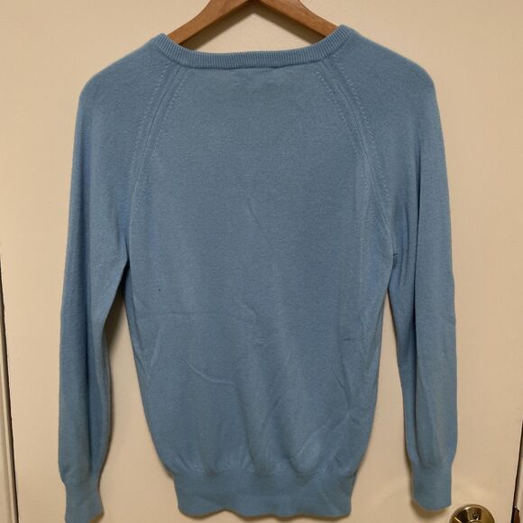 Vintage Santa Barbara Blue V-Neck Sweater Embroidered Sal Moreno Orlon Medium - Picture 7 of 7